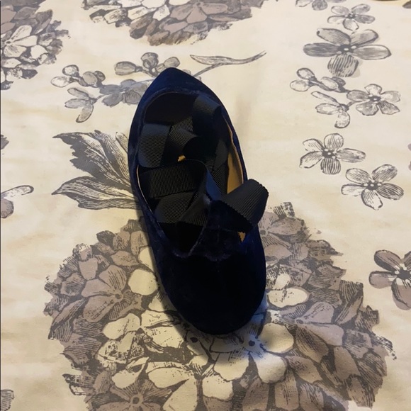 Banana Republic blue velvet ribbon tie flats - Picture 3 of 6